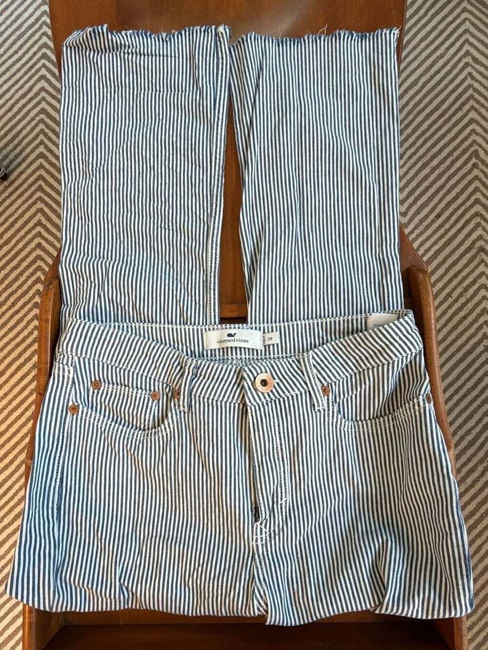Vineyard Vines High Rise Kick Flare Striped Jeans